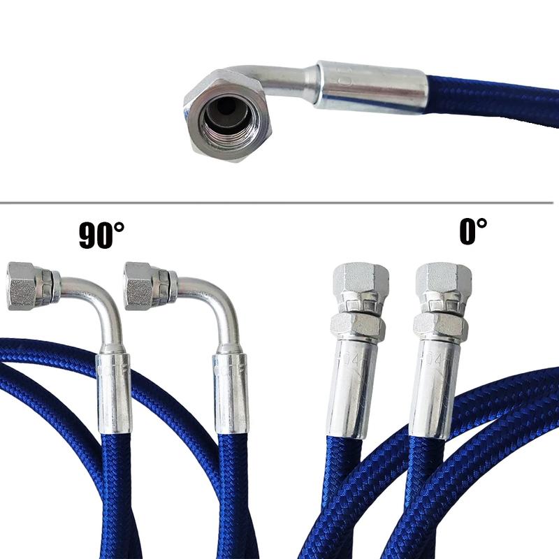 6AN PTFE Nylon Stainless Steel Braided Turbine Oil Feed Pipe Line Pressure Stainless Remote Turbocharger Sensor Teflon Hose