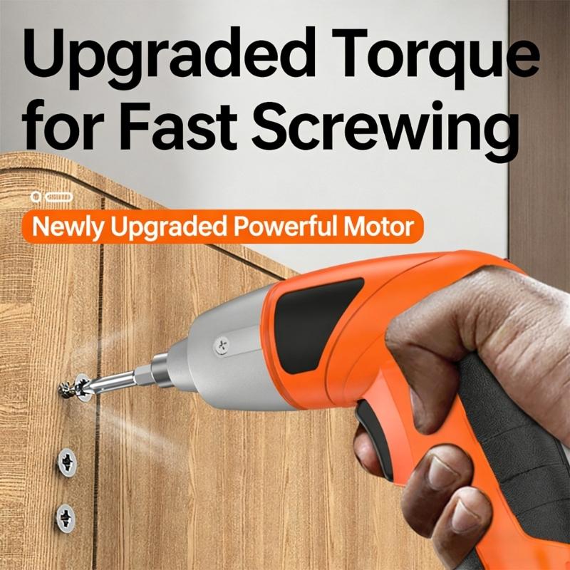 Electric Screwdriver With 3.5Nm Torque Control Ergonomic Handle Fast Charging Interchangeable Bit DIY Projects