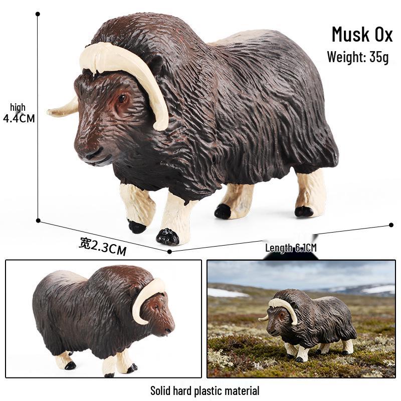 Realistic Polar Animal Toy Set: Polar Bear, Ferret, Reindeer, Seal, Orca, Arctic Hare, Walrus Figurines.