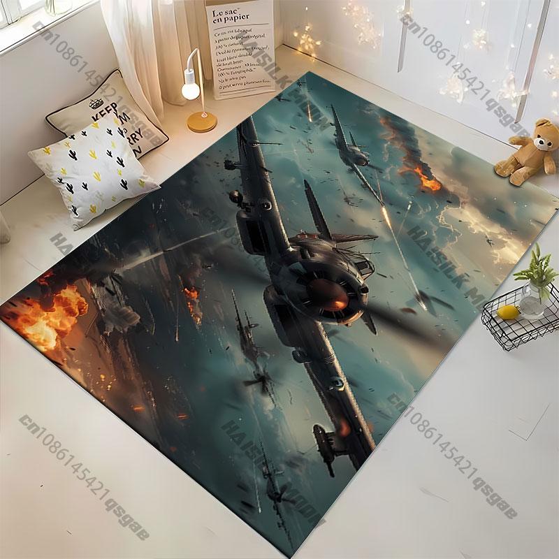 Aerial combat intense war scene carpet Yoga living room room decor children's crawling mat doormat area rug games mat