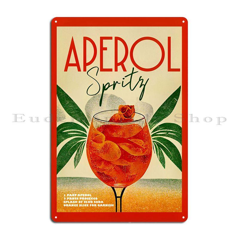 Tropic Aperol Spritz Art Metal Sign Personalized Wall Cave Garage Designing Decoration Tin Sign Poster