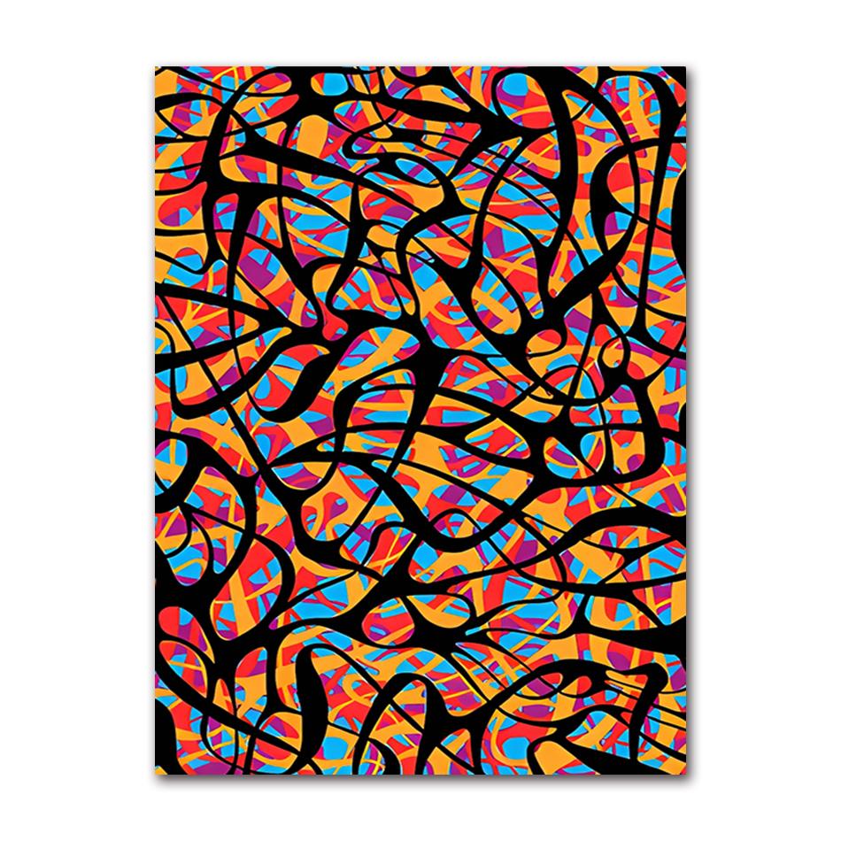 Classic Abstract Art Poster, Colorful Line Image Printing Canvas Art Painting, Used for Home Room Decoration Poster, Frameless