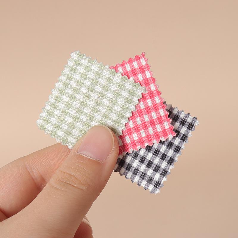 Mini Scissor Plaid Fabric Set for OB11 Dollhouse Sewing, Picnic Scenes, and Toy Photography.