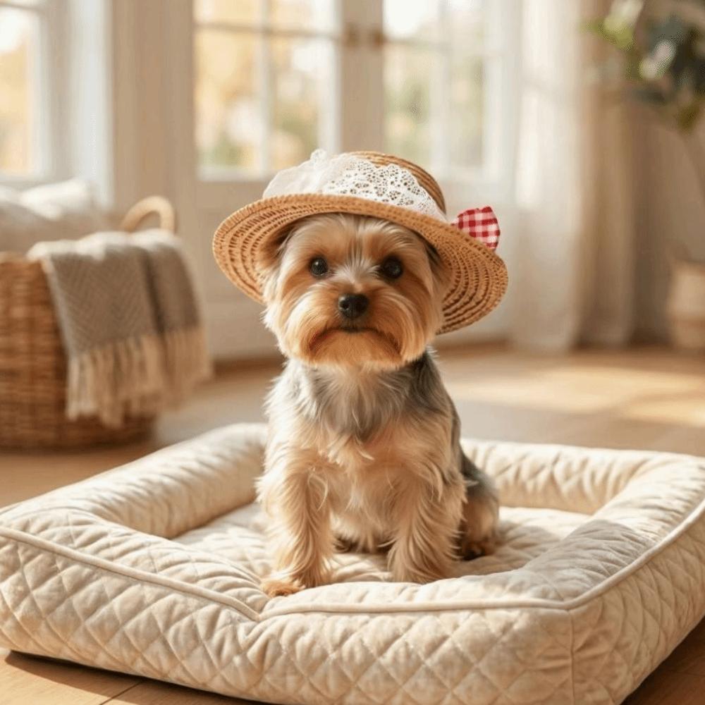 Sun Protection Pet Straw Hat Adjustable Dog Fisherman Hat Fashion Pet Sunshade Hat Summer Season