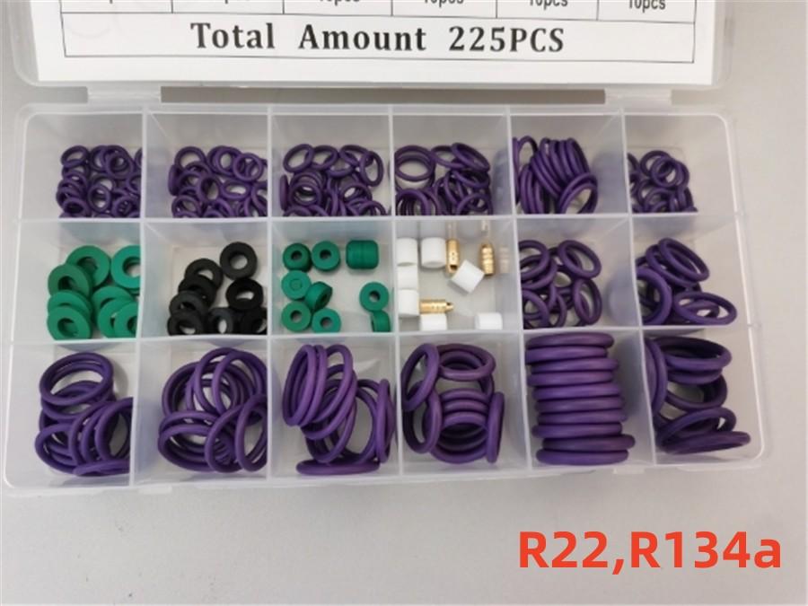225pcs Boxed Car Air Conditioning Compressor Hole Sealed Ring Gaskets Washer Kit