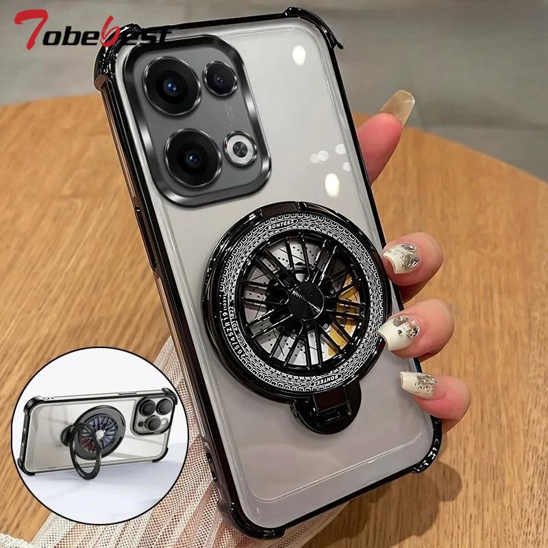 Gyro phone holder Case For OPPO Reno 13 Pro 13F fundas Clear Shockproof Plating Phone Cover