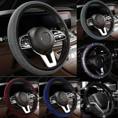 6 barev Bling Diamond Potah volantu do auta Univerzální Elasticita Rainbow Ochranný kryt volantu Auto