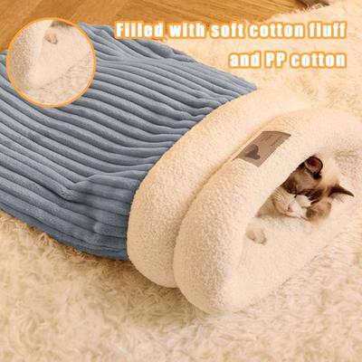 Warm Pet Sleeping Bed Cat Bed Semi-Enclosed Sleeping Bag Three-Layer Dog Bed Comfortable Sack For Cats For Camping Warming Pad