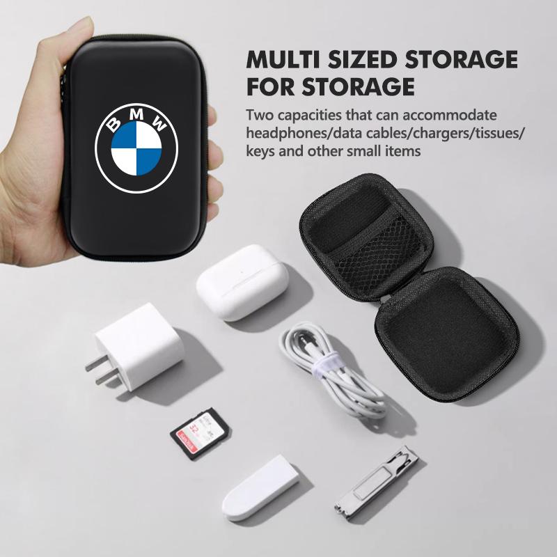 MUSE5 Car Portable EVA Bluetooth Earphone Cable Case Storage Bag For BMW 1 3 5 7 Series M F01 F20 F10 F13 E52 E53 E60 E93