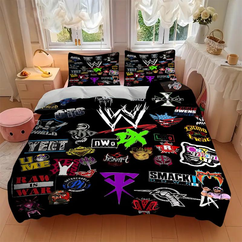 3-teilige WWE Legends Bettwäsche-Sets für alle Größen Neue 3D-bedruckte Bettdecke Bettbezug Kissenbezug Schlafzimmerdekoration