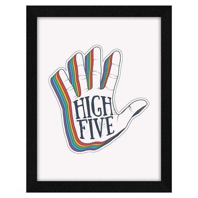 Motivational Quote High Five Wall Frame Art Painting, Multicolor, Motivational, 10 X 13 Inches, Set of 1