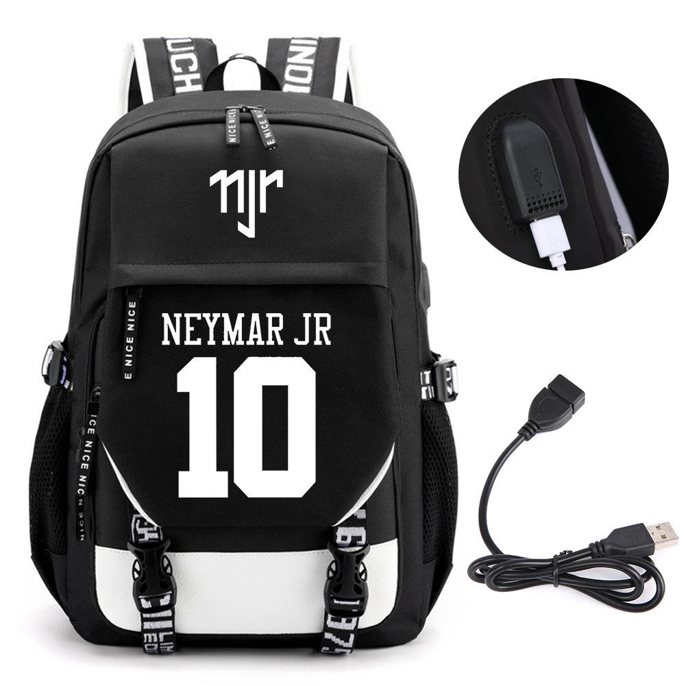 Football Star Peripheral Backpack Fashion Teen Usb Backpack Campus Student School Bag