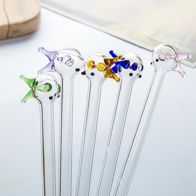Cute Fish Glass Straws Reusable Colorful Fish Drinking Straw 8mm Diameter for Smoothies Juice Tea Coffee And Water