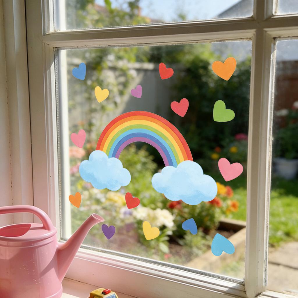 Rainbow Love Wall Sticker - Decorates Children's Room, Living Room, Kitchen and Bathroom Walls
