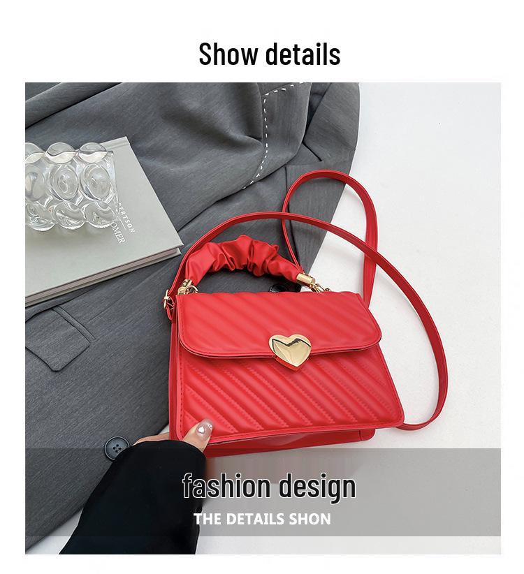 Delikatna plisowana torebka w stylu koreańskim: Wiosna 2024 Wszechstronna Mała Kwadratowa Torebka Matka-Dziecko