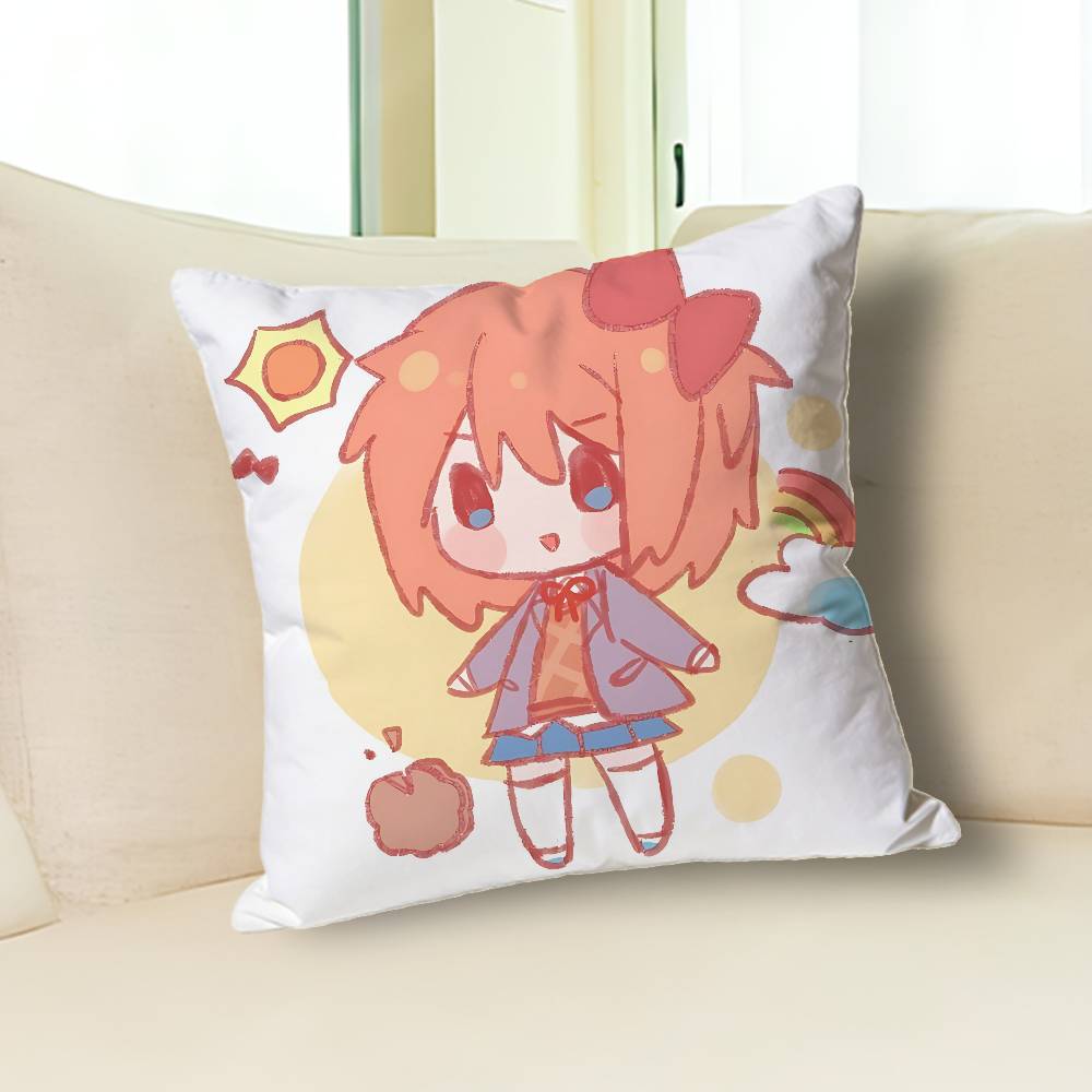 Cute S-Sayoris DDLC Pillow Cases for Bedroom Living Room Sofa Home Decor Polyester Cushion Cover with Zipper