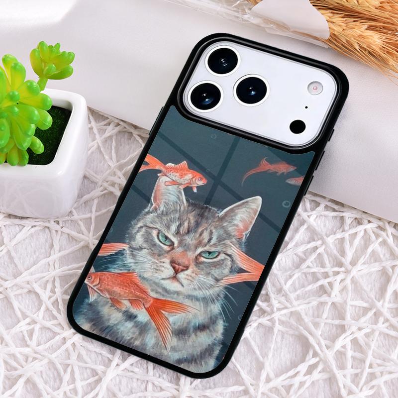 Funny Cartoon Cat Soft Phone Case for iPhone 17 Air 16 15 11 12 14 13 Pro Max Shockproof Cover
