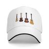 Ukulele gewaschen Unisex Baseballkappe Trucker Snapback Cowboykappen Dad Hat Golfhüte