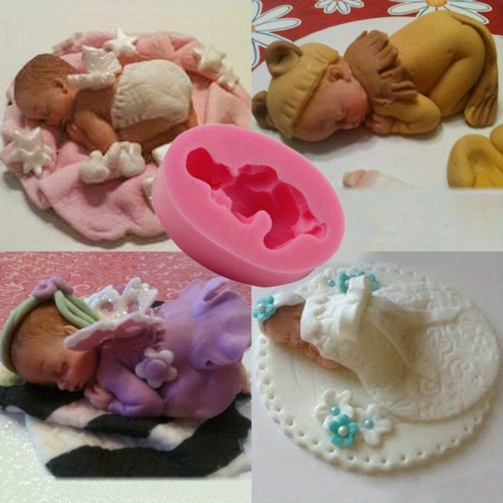 3D schlafende Babypuppe Silikon-Kuchenform mit dem Gesicht nach unten, Baby-Party, Fondant, Kuchendekorationswerkzeuge, Cupcake-Schokoladen-Backformen