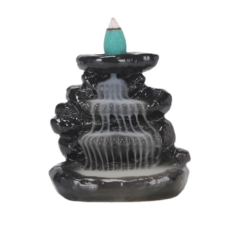 Multiple Styles Ceramic Backflow Incense Burner for Home, Office, Tea Room, with Backflow Incense Cones