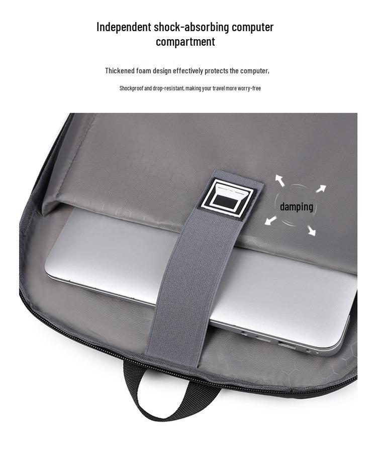 Men's High-End Crossbody Business Backpack: Water-Repellent, Large Capacity, Commuter Laptop Bag with Logo.