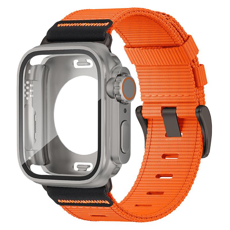 Waterpoor Protector Case+Nylon Band For Apple Watch 11 10 9 8 7 6 SE3 5 4 For Iwatch 46mm 42mm 45 44 41 40mm Scratch Resistant