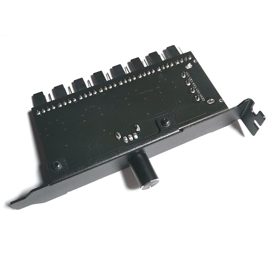 8 Channel Cooling Fan Control Hub Speed Regulator Controller For CPU PC Computer Case HDD VGA PWM PCI Bracket Power SATA