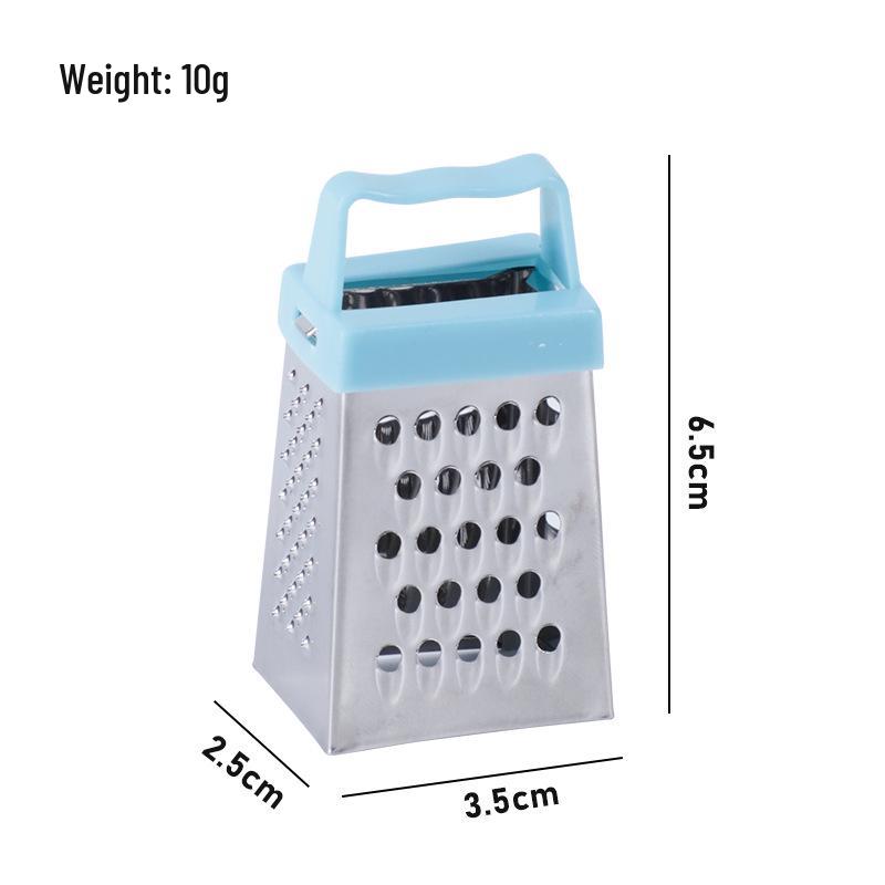 Mini Four-Sided Stainless Steel Cheese & Ginger Grater Shredder синий