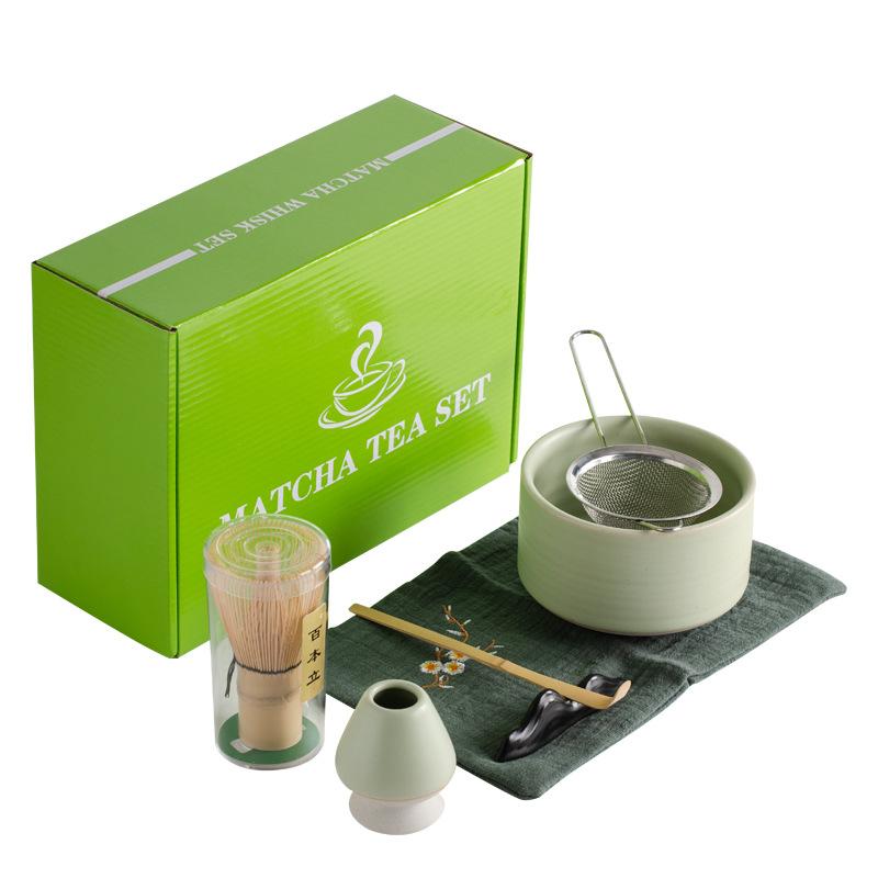 New arrived Matcha tea set Straight bowl matcha scoop ceramic tea bowl coffee tools set japanese tea accessories