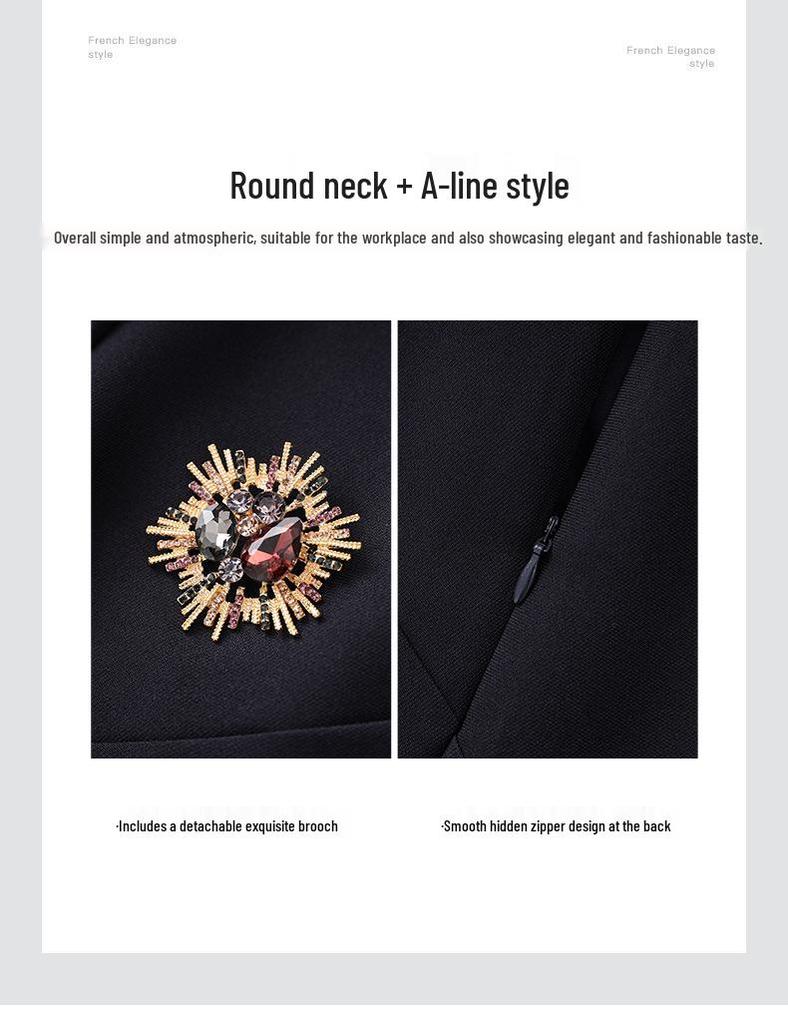 Elegant Minimalist Round Neck Short Sleeve Women's Summer Dress