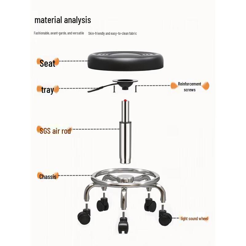 Adjustable Swivel Workshop Stool with Backrest