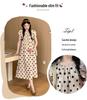 2024 Chic French Maternity Polka Dot Midi Dress with Puff Sleeves