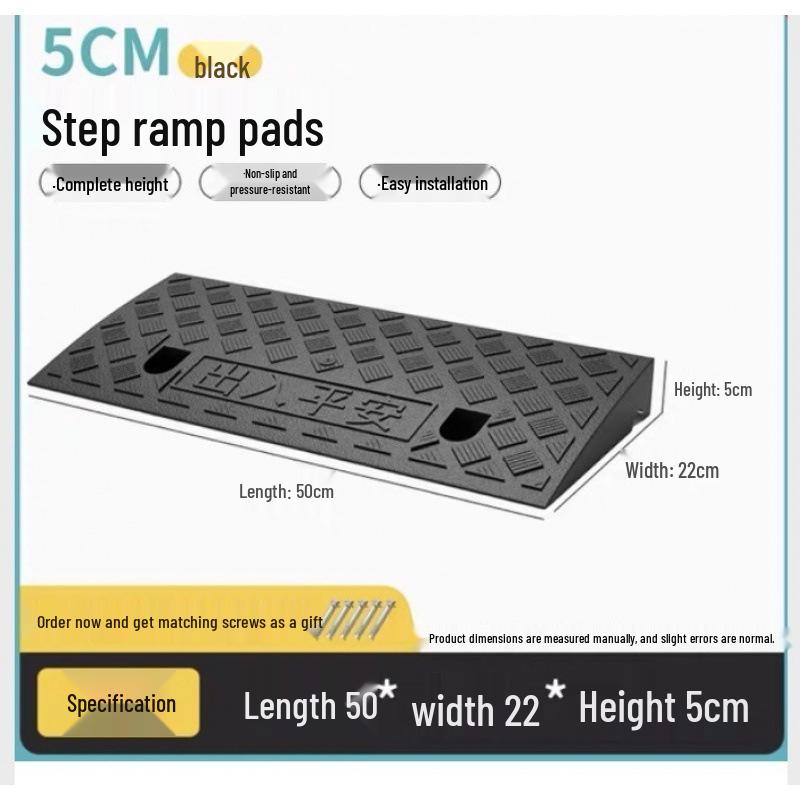 Uphill Step Mat: Plastic Slope Curb Car Sill and Speed Bump