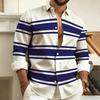 Men's Chic Striped Long-sleeve Shirt, Versatile for Casual Daily Wear.