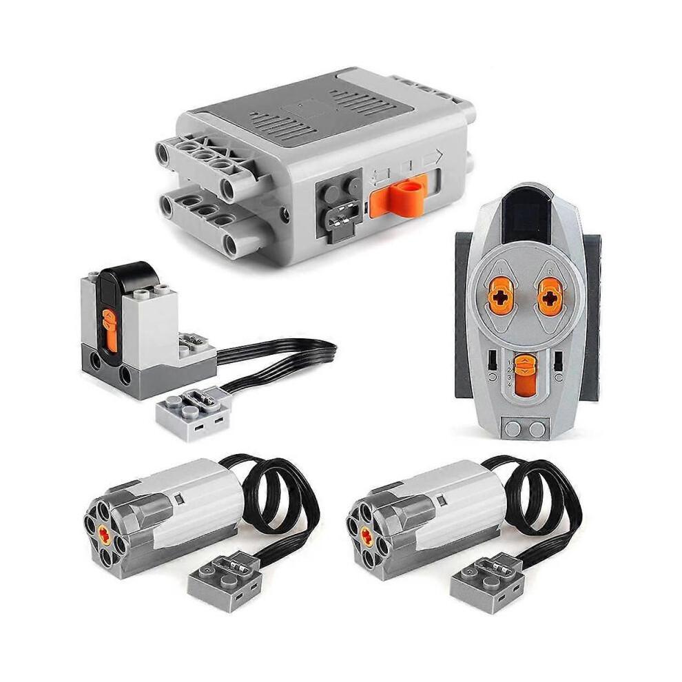 5 uds. Bloques de Construcción Motorizados Power Function Kit de Potencia 2 Motores Medianos, 1 Caja de Baterías, 1 Control Remoto IR, 1 Receptor