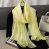 2024 Luxury Brand Silk Scarf for Women Large Shawl Wrap Headband Solid Design Hijab Beach Stoles Female Foulard Echarpe Bandana