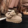 Fur Flats Ankle Women Snow Boots Platform Suede Plush Cotton Shoes Woman Winter Casual Sneakers 2025 Trend Warm Zapatos Mujer