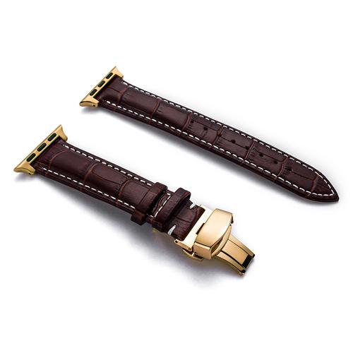 Leather strap for Apple watch band 44mm 40mm 45mm 41mm 49mm 42mm 38mm Butterfly buckle Bracelet iwatch serie 3 5 6 se 7 8 ultra