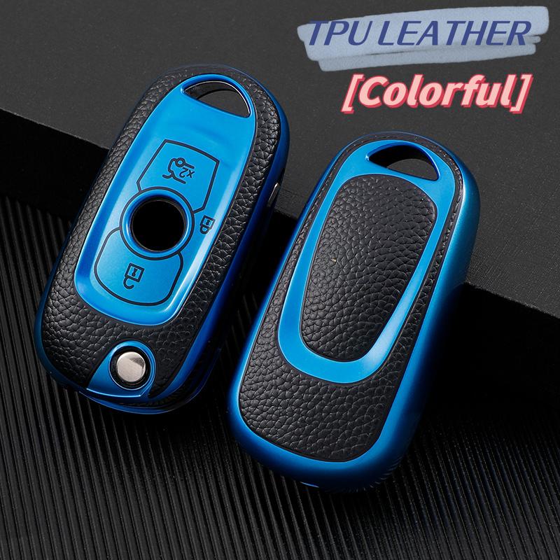 Leather TPU Car Key Case Cover For Opel Vauxhall Astra K Corsa E For Buick Verano ENCORE GX GL6 Folding Keys Shell Accessories