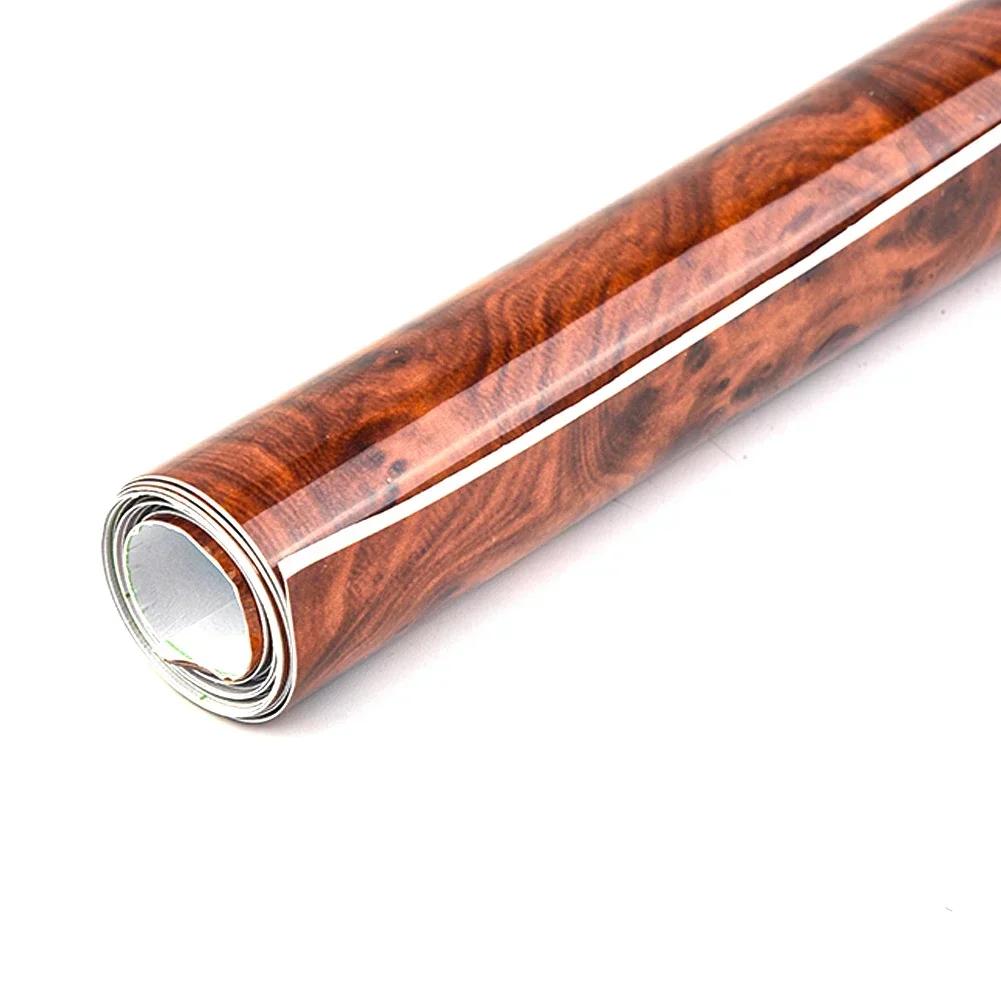 High Glossy Sticker Car Internal Adhesive DIY Film Wood Grain Vinyl Decal Car Interior Wood Grain Stickers Interior Decorative