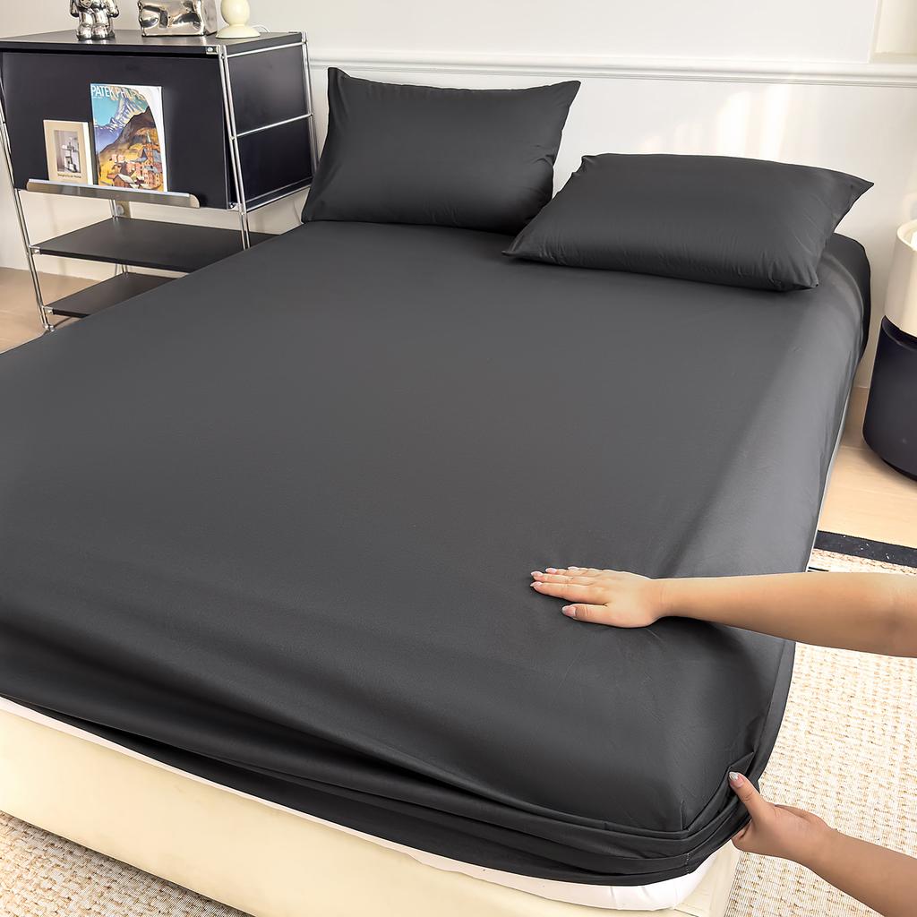 Lençol de Elástico Impermeável de Algodão com Elástico Capa de Colchão Antiderrapante Ajustável para Cama Individual Dupla King Queen 150/180/200cm