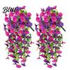Wedding Artificial Flowers for Outdoor Fake Hanging Morning Glory with Eucalyptus Leaves UV Flower Bouquet Resistant Faux Plants Petunias