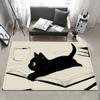 Door Naughty Mat Bedside Entrance Bath Kawaii Cute Floor Decoration Corridor Door Mat Cat Black Carpet Living Room Balcony