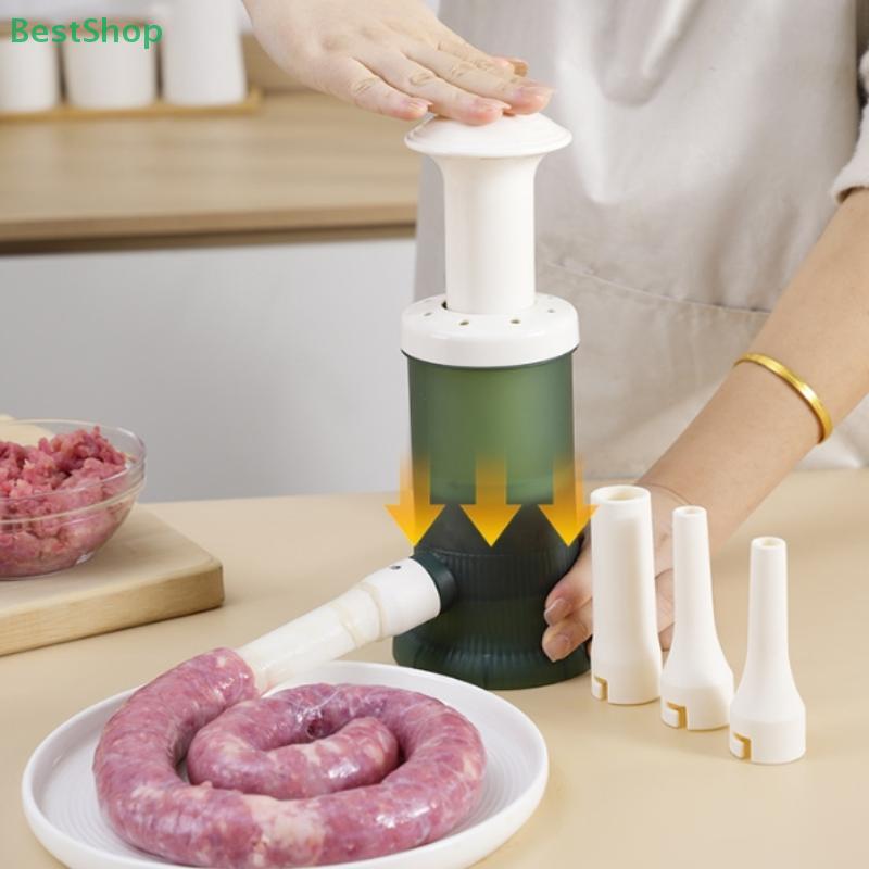 Manual Sausage Stuffer Maker Multifunctional Meat Filling Tool with Nozzles,Easy-to-Use for Homemade Sausages & Kitchen Cooking