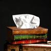 Wooden Antique Book Shaped Napkin Box Tissue Holder Wipes Storage Case Paper Towel Dispenser
