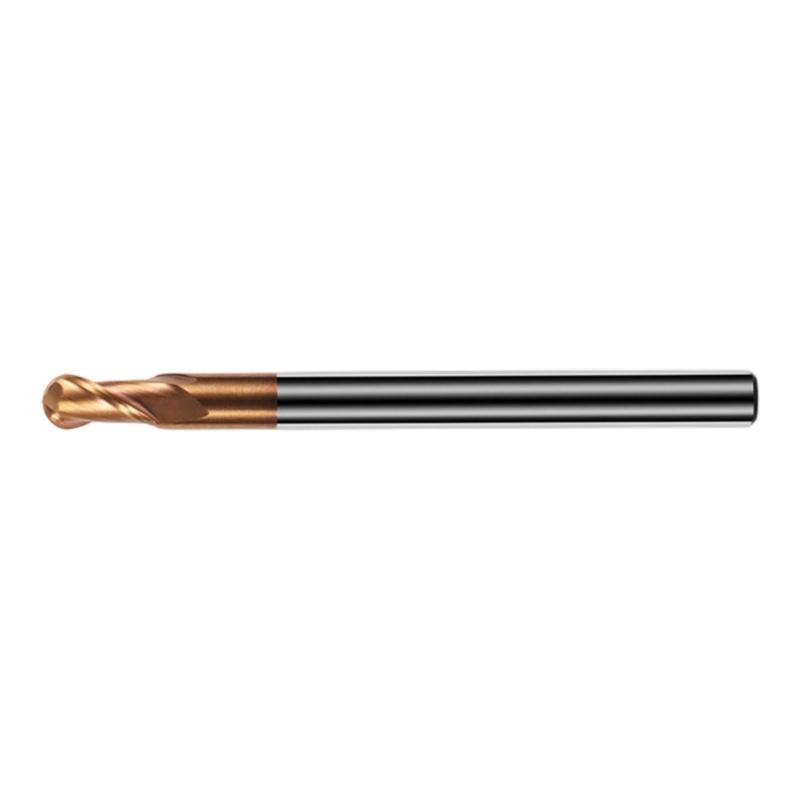 Heavy Duty Corrosion Resistant Ball Nose End Mill 2 Flutes HRC55 Hardness Fit for High Speed Steel Cast Iron Machining