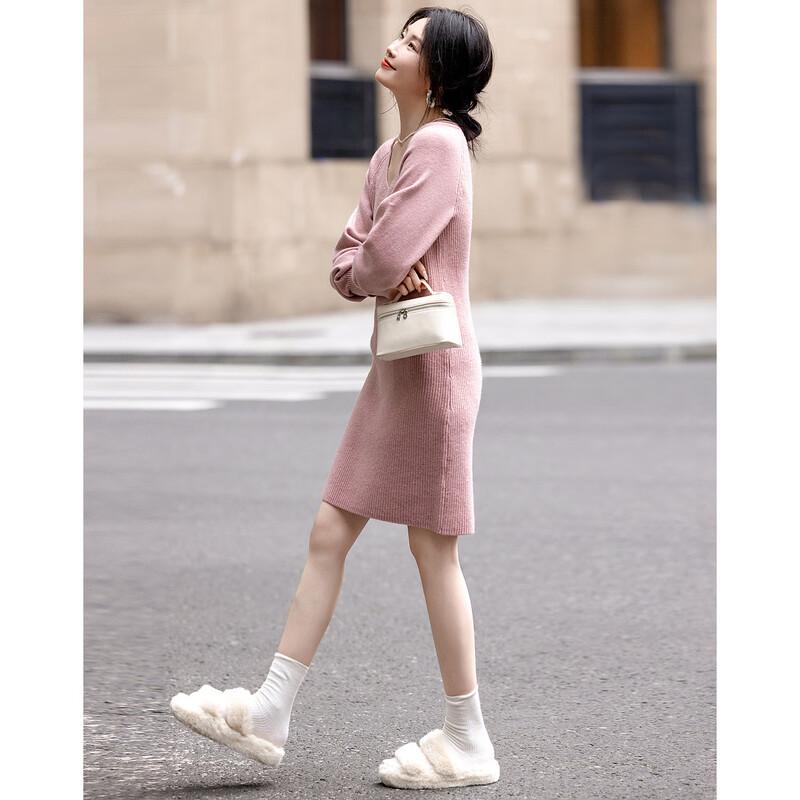 Demana Cloud-Soft V-Neck Knitted Dress