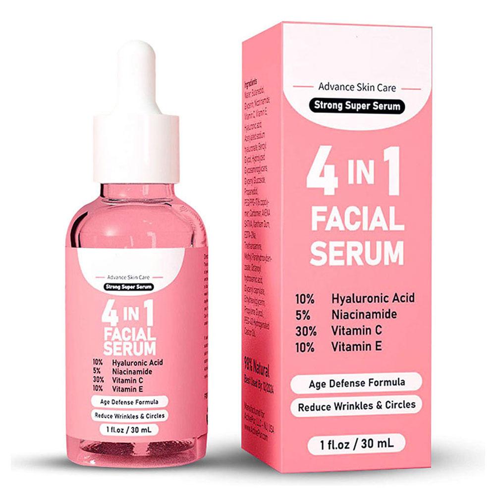 

4 в 1 Увлажнение Отбеливание Против морщин Старение Витамин Уход за кожей Осветление пор Лицо Кислота N5Q6 pink-30ml