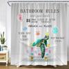 Bathroom Rules Animal Shower Curtains Sea Turtle Octopus Farm Cow Highland Cattle Sunflower Creative Bath Curtain Home Decor Set