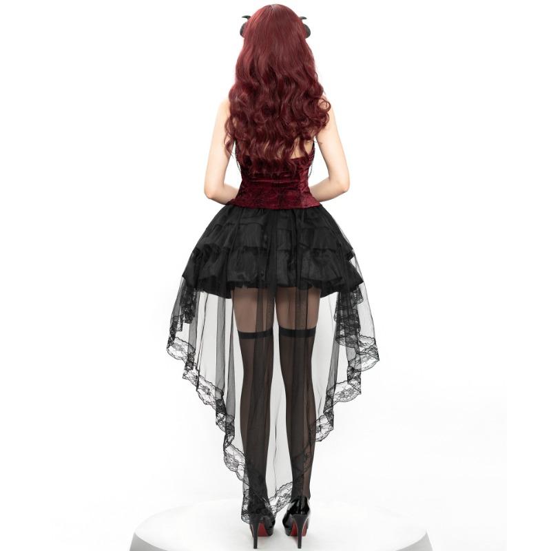 Halloween Court Duchess of Darkness Uniform Cosplay Vampire Demon Witch Lace Dress